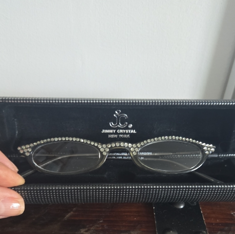 Vintage Jimmy Swarovski Crystal Reading Glasses